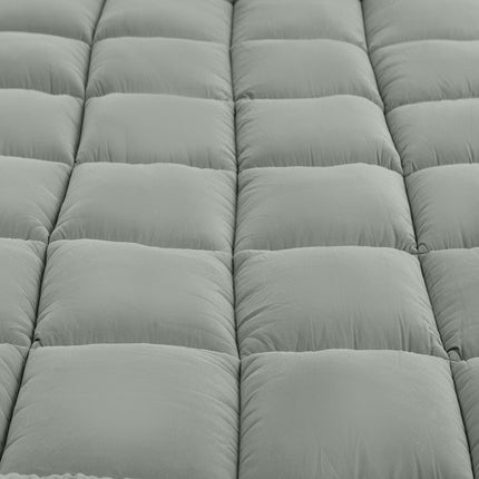 Royal Comfort Charcoal Bamboo Blend Topper 800GSM 45cm Skirt Luxury Bedding - King - Charcoal 16