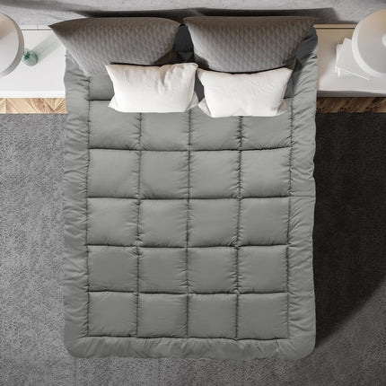 Royal Comfort Charcoal Bamboo Blend Topper 800GSM 45cm Skirt Luxury Bedding - King - Charcoal 7