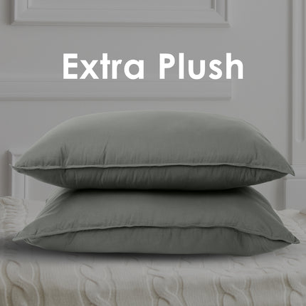Royal Comfort Charcoal Bamboo Pillow Hotel Quality Luxury Twin Pack 8