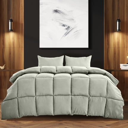 Royal Comfort 350GSM Charcoal Bamboo Quilt Luxury Bedding Duvet All Seasons - Double - Charcoal 2