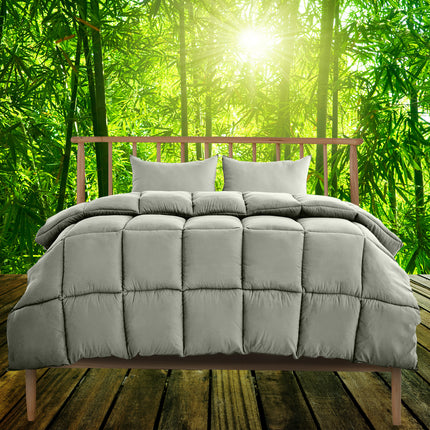 Royal Comfort 350GSM Charcoal Bamboo Quilt Luxury Bedding Duvet All Seasons - King - Charcoal 5