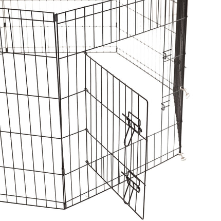 4Paws 8 Panel Playpen Puppy Exercise Fence Cage Enclosure Pets Black All Sizes - 24" - Black 7