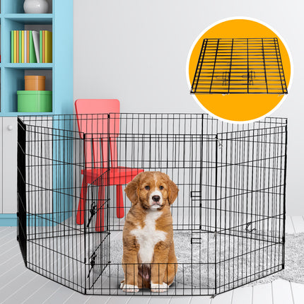 4Paws 8 Panel Playpen Puppy Exercise Fence Cage Enclosure Pets Black All Sizes - 30" - Black 2