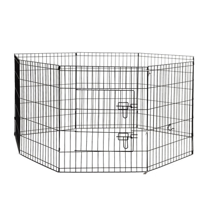 4Paws 8 Panel Playpen Puppy Exercise Fence Cage Enclosure Pets Black All Sizes - 30" - Black 5