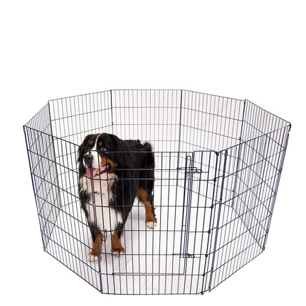 4Paws 8 Panel Playpen Puppy Exercise Fence Cage Enclosure Pets Black All Sizes - 30" - Black 6
