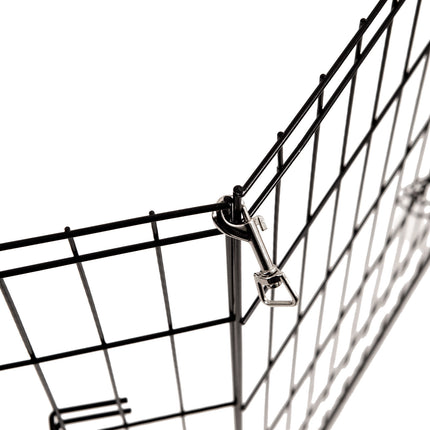 4Paws 8 Panel Playpen Puppy Exercise Fence Cage Enclosure Pets Black All Sizes - 30" - Black 8