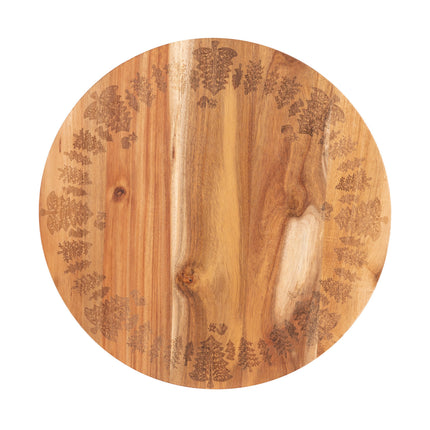 Bread and Butter 18 Inch Wooden Lazy Susan Tray - Trees