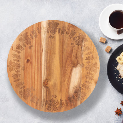 Bread and Butter 18 Inch Wooden Lazy Susan Tray - Trees 3