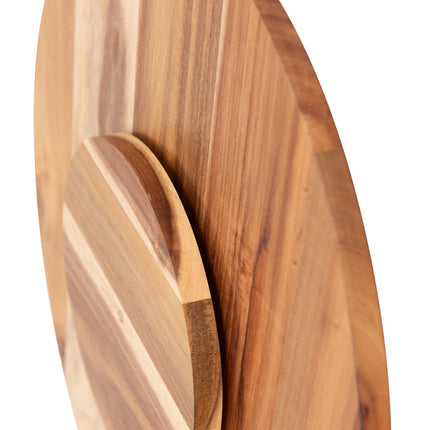 Bread and Butter 18 Inch Wooden Lazy Susan Tray - Wood Snowflake 4