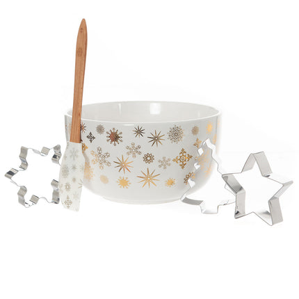 Bread and Butter Electroplate Snowflake Mini Mix Bowl Set - Gold 2