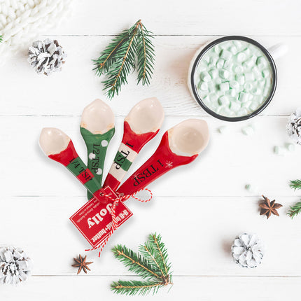 Bread and Butter Gnome Measuring Spoons - 4 Pack - Green/ Red/ White 2