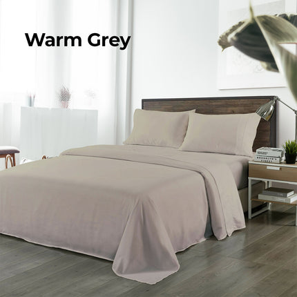 Royal Comfort Bamboo Blended Sheet & Pillowcases Set 1000TC Ultra Soft Bedding - Double - Warm Grey 5
