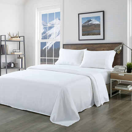 Royal Comfort Bamboo Blended Sheet & Pillowcases Set 1000TC Ultra Soft Bedding - Queen - White 2