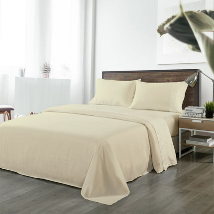 Royal Comfort Bamboo Blended Sheet & Pillowcases Set 1000TC Ultra Soft Bedding - Queen - Ivory 2