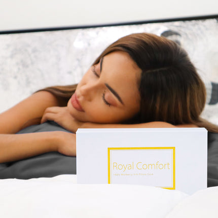 Royal Comfort Mulberry Soft Silk Hypoallergenic Pillowcase Twin Pack 51 x 76cm - Charcoal 8