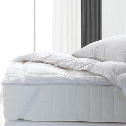 Royal Comfort Fitted Foam Cover Underlay Goose Mattress Topper 1000GSM - Double - White 2