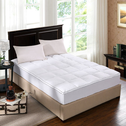 Royal Comfort 1000GSM Luxury Bamboo Fabric Gusset Mattress Pad Topper Cover - Queen - White 2