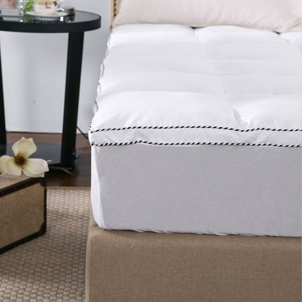 Royal Comfort 1000GSM Luxury Bamboo Fabric Gusset Mattress Pad Topper Cover - Queen - White 4