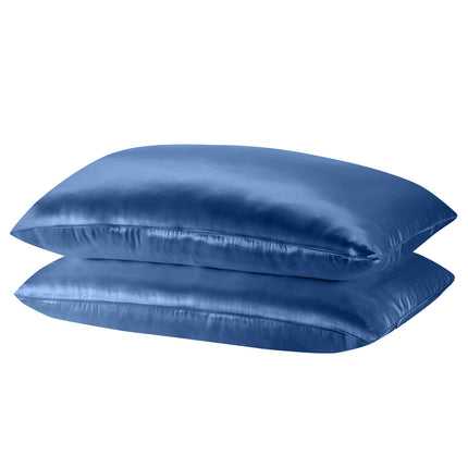 Royal Comfort Mulberry Soft Silk Hypoallergenic Pillowcase Twin Pack 51 x 76cm - Navy 3