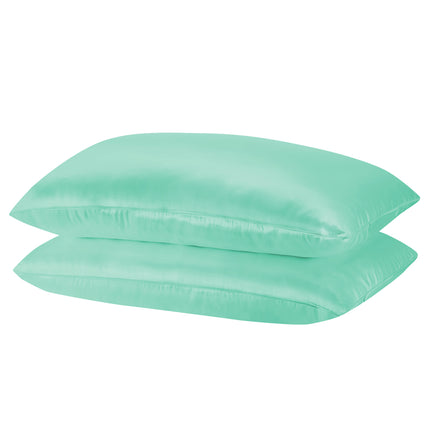 Royal Comfort Mulberry Soft Silk Hypoallergenic Pillowcase Twin Pack 51 x 76cm - Mint 3