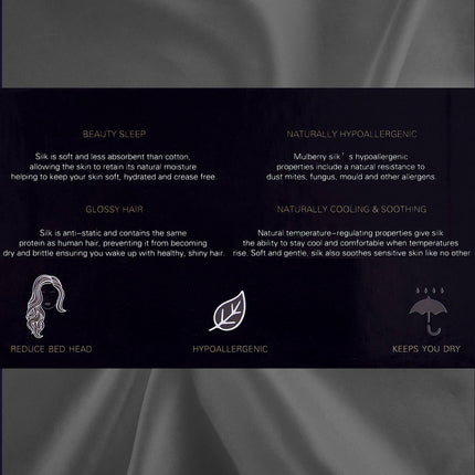 Royal Comfort Pure Silk Pillow Case 100% Mulberry Silk Hypoallergenic Pillowcase - Charcoal 10