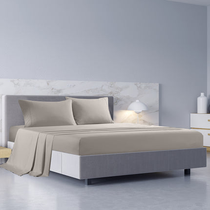 Royal Comfort 1000TC Hotel Grade Bamboo Cotton Sheets Pillowcases Set Ultrasoft - King - Dove 2