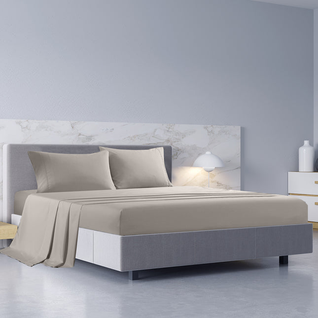Royal Comfort 1000TC Hotel Grade Bamboo Cotton Sheets Pillowcases Set Ultrasoft - King - Dove 2