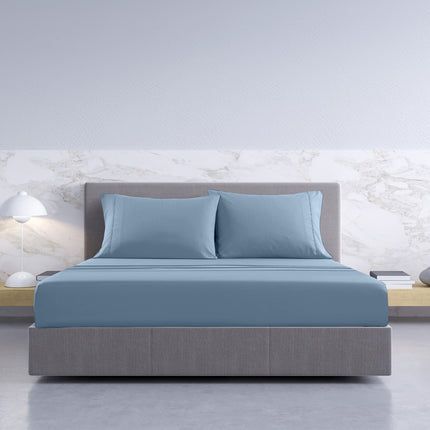 Royal Comfort 1000TC Hotel Grade Bamboo Cotton Sheets Pillowcases Set Ultrasoft - King - Blue Fog 3