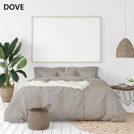 Balmain 1000 Thread Count Hotel Grade Bamboo Cotton Quilt Cover Pillowcases Set - Queen - Dove 5
