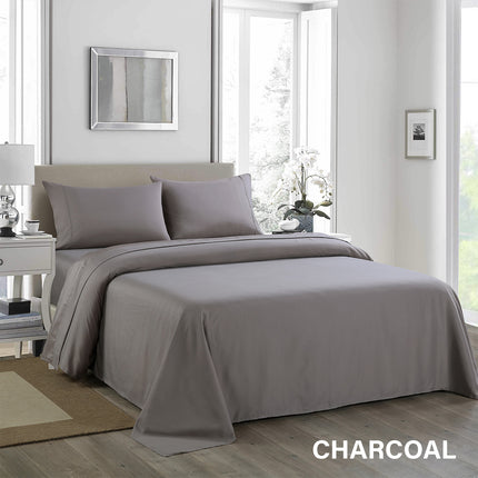 Royal Comfort 1200 Thread Count Sheet Set 4 Piece Ultra Soft Satin Weave Finish - Double - Charcoal 6