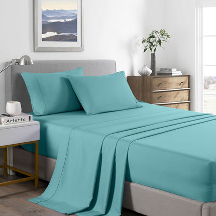 Royal Comfort 2000 Thread Count Bamboo Cooling Sheet Set Ultra Soft Bedding - King Single - Aqua 2