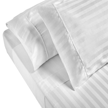 Royal Comfort 1200TC Sheet Set Damask Cotton Blend Ultra Soft Sateen Bedding - Queen - White 3