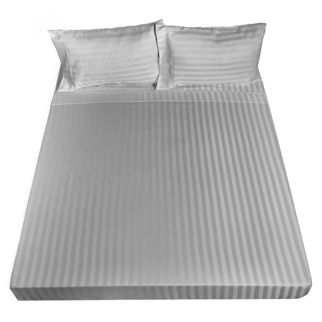 Royal Comfort 1200TC Sheet Set Damask Cotton Blend Ultra Soft Sateen Bedding - Queen - Silver 2