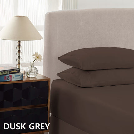 Royal Comfort 1500 Thread Count Cotton Rich Sheet Set 3 Piece Ultra Soft Bedding - Double - Dusk Grey 5