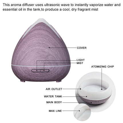 Essential Oils Ultrasonic Aromatherapy Diffuser Air Humidifier Purify 400ML - Violet 3