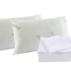 Royal Comfort Bamboo Blend Sheet Set 1000TC and Bamboo Pillows 2 Pack Ultra Soft - Queen - White