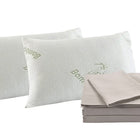Royal Comfort Bamboo Blend Sheet Set 1000TC and Bamboo Pillows 2 Pack Ultra Soft - Queen - Warm Grey