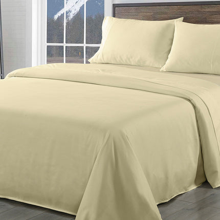 Royal Comfort Bamboo Blend Sheet Set 1000TC and Bamboo Pillows 2 Pack Ultra Soft - King - Ivory 3