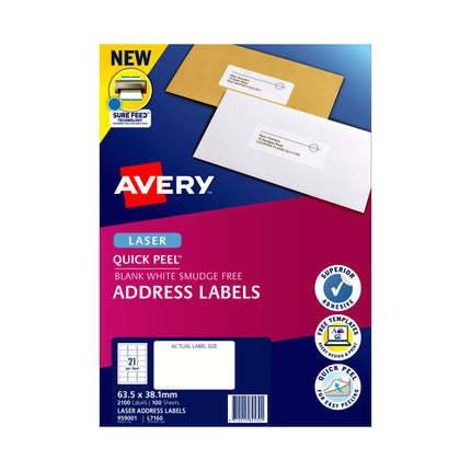 AVERY Laser Label QP L7160 21Up Pack of 100 3
