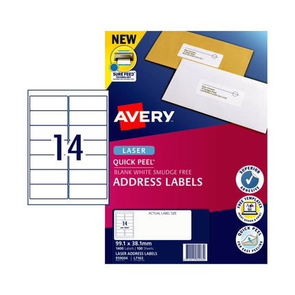 AVERY Laser Label QP L7163 14Up Pack of 100 2