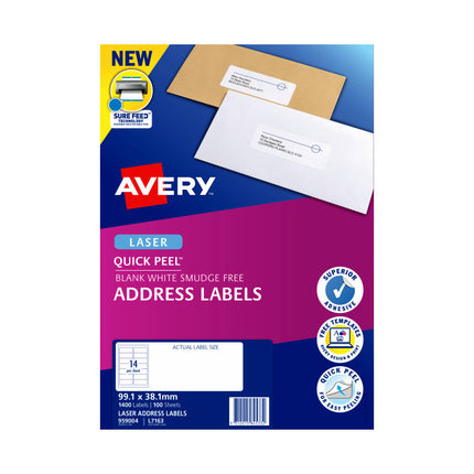 AVERY Laser Label QP L7163 14Up Pack of 100 3