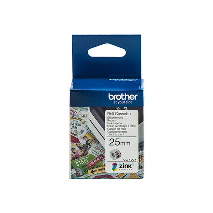 BROTHER CZ1004 Tape Cassette Full Colour continuous label roll, 25mm wide to Suit VC-500W 2
