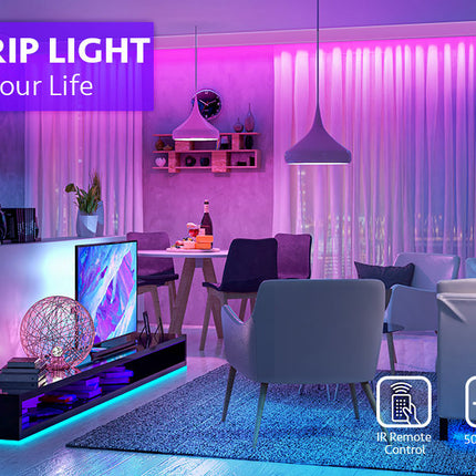 12M LED Strip Lights Rope Light for Bedroom and Home (5050 Lights Strip App with Remote Control) 9
