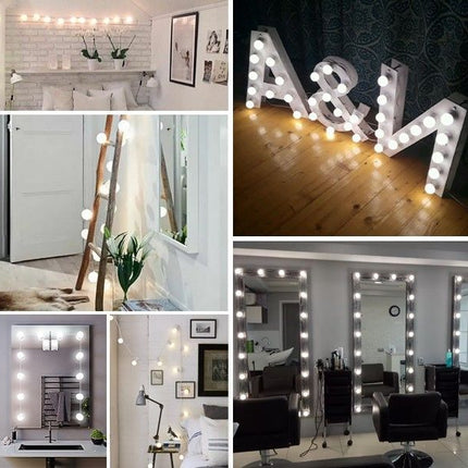 Hollywood Vanity Style LED Makeup Lights Mirror with 3 Color Modes Lights with 10 Dimmable Bulbs (Mirror Not Include) 11