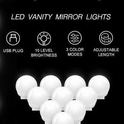 Hollywood Vanity Style LED Makeup Lights Mirror with 3 Color Modes Lights with 10 Dimmable Bulbs (Mirror Not Include) 9