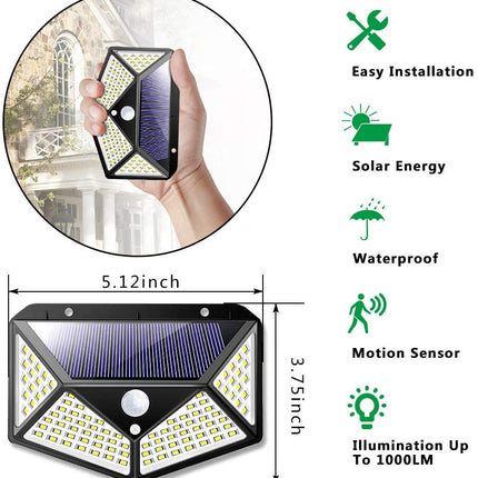 100 Waterproof LED Motion Sensor Solar Security Lights Outdoor (2pack) 2