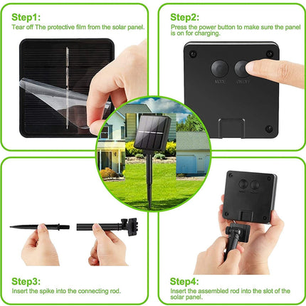 20m 200 LED Solar Powered Outdoor Lights with 8 Lighting Modes and Waterproof for Home,Garden and Decoration 7