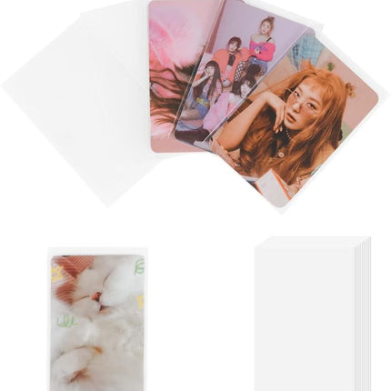 100 Packs Photocard Sleeves, 200Microns Kpop (Unsealable)