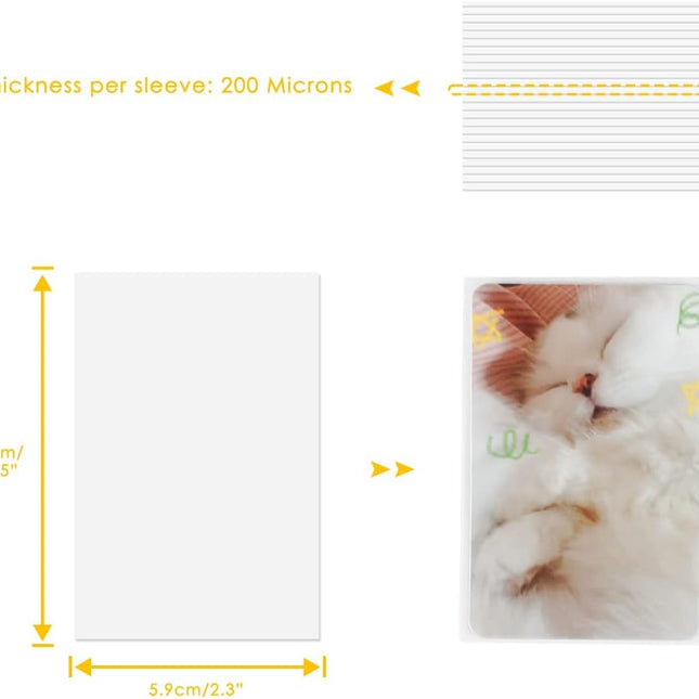100 Packs Photocard Sleeves, 200Microns Kpop (Unsealable) 2