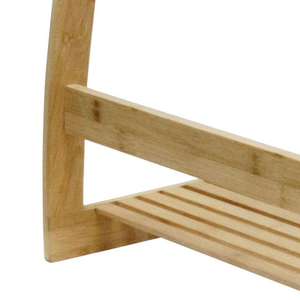 Bamboo Towel Bar Metal Holder Rack 3-Tier Freestanding and Bottom shelf for Bathroom 4